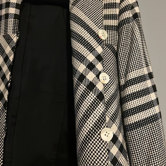 Doncaster Vintage Black & White Size 12 Blazer Jacket Silk EUC Business Casual - Picture 6 of 10